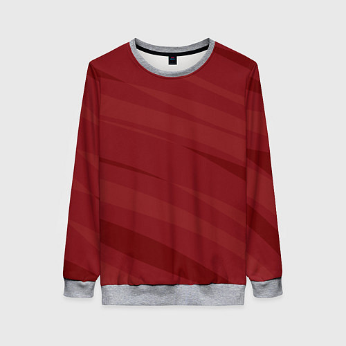 Женский свитшот Бордовый полосами / 3D-Меланж – фото 1