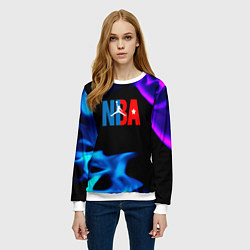 Свитшот женский NBA neon flame, цвет: 3D-белый — фото 2