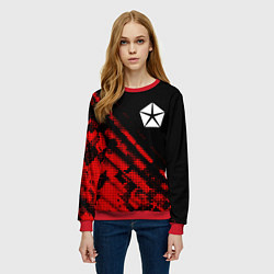 Свитшот женский Jeep sport grunge, цвет: 3D-красный — фото 2