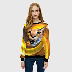 Свитшот женский Голова кота Шлепы, цвет: 3D-черный — фото 2