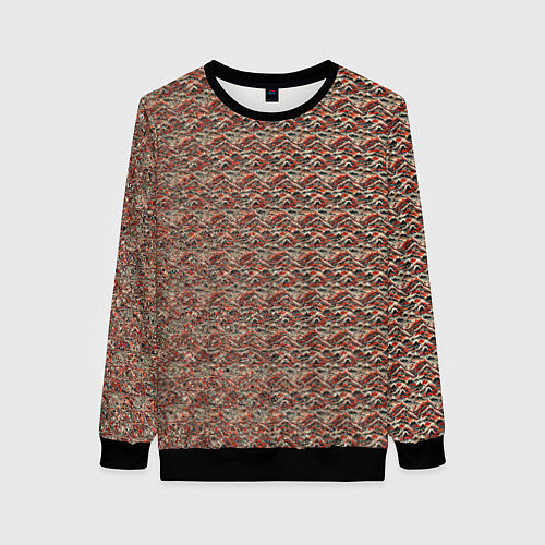 Женский свитшот Паттерн японских гор / 3D-Черный – фото 1