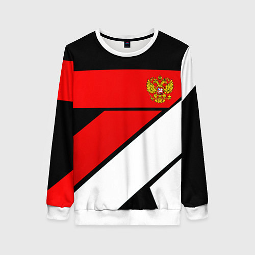 Женский свитшот Россия герб спорт текстура / 3D-Белый – фото 1