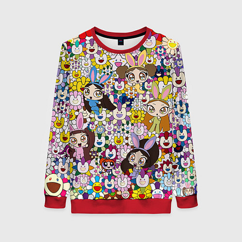 Женский свитшот Right now NewJeans and Takashi Murakami / 3D-Красный – фото 1