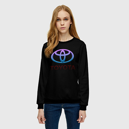 Женский свитшот Toyota neon steel / 3D-Черный – фото 3