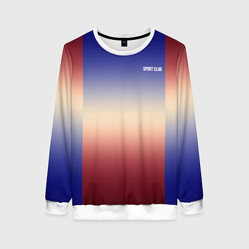 Женский свитшот Красный-синий градиентный узор / 3D-Белый – фото 1