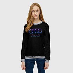 Свитшот женский Audi neon logo, цвет: 3D-меланж — фото 2