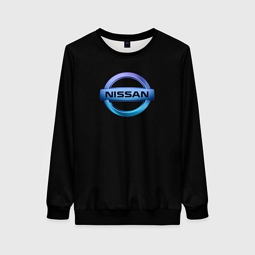 Женский свитшот Nissan logo neon / 3D-Черный – фото 1