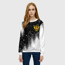 Свитшот женский Герб Росси краски, цвет: 3D-белый — фото 2