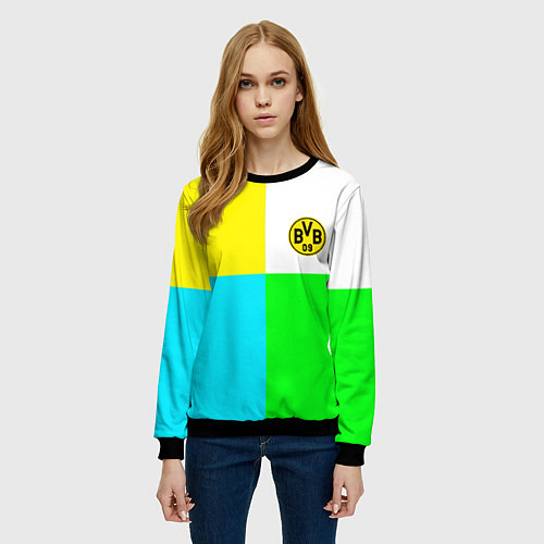 Женский свитшот Borussia color cport / 3D-Черный – фото 3