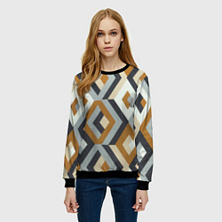 Свитшот женский Ромбы эскада, цвет: 3D-черный — фото 2