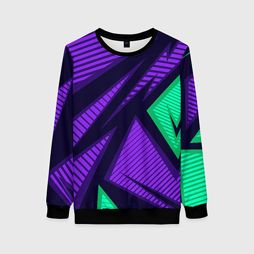 Женский свитшот Абстрактный узор с геометрической концепцией / 3D-Черный – фото 1