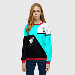 Свитшот женский Juventus x Liverpool geometry, цвет: 3D-красный — фото 2