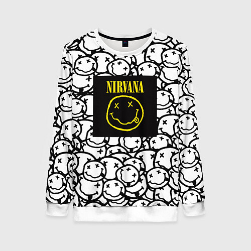 Женский свитшот Nirvana rock pattern / 3D-Белый – фото 1