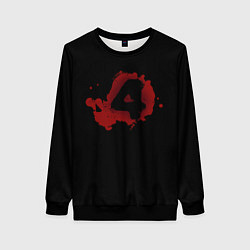 Свитшот женский Left 4 Dead logo красный, цвет: 3D-черный