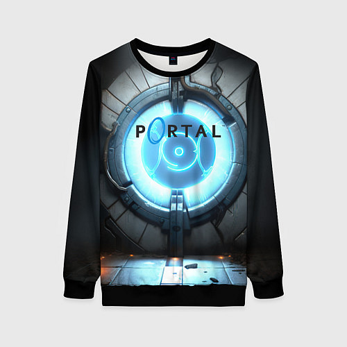 Женский свитшот Portal logo game / 3D-Черный – фото 1