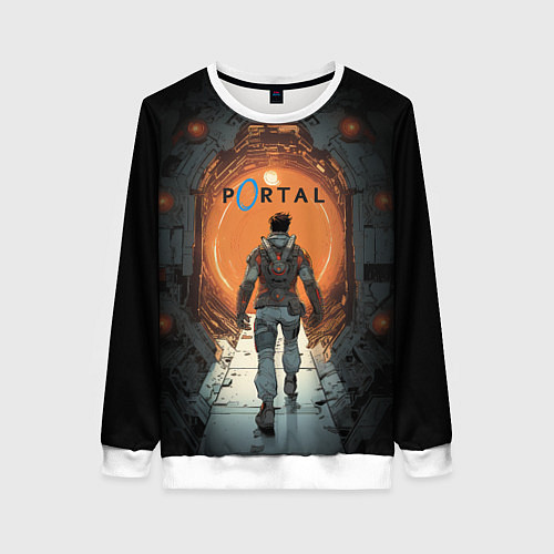 Женский свитшот Вперед в портал / 3D-Белый – фото 1