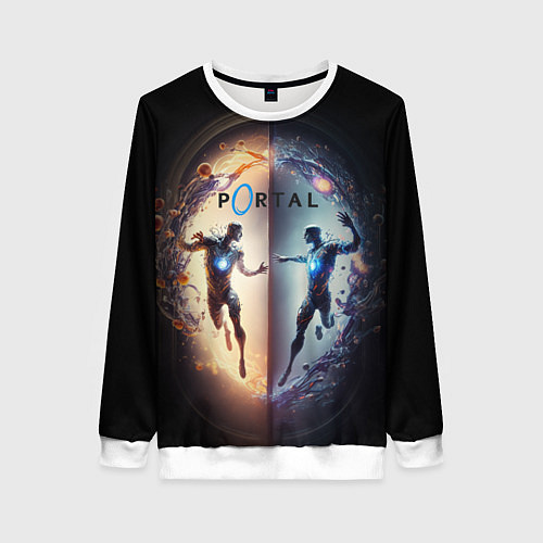 Женский свитшот Люди в портале / 3D-Белый – фото 1