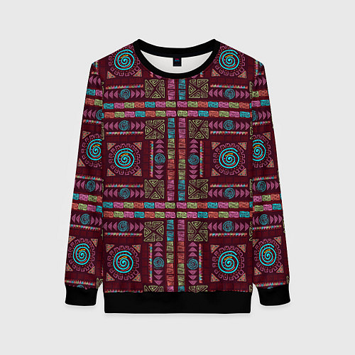 Женский свитшот Орнамент пейсли / 3D-Черный – фото 1