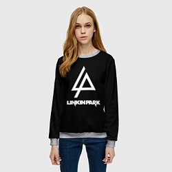 Свитшот женский Linkin park logo brend music, цвет: 3D-меланж — фото 2