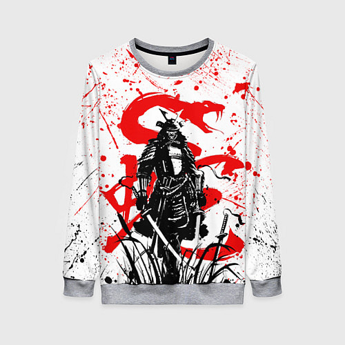 Женский свитшот Ghost of Tsushima and snake / 3D-Меланж – фото 1