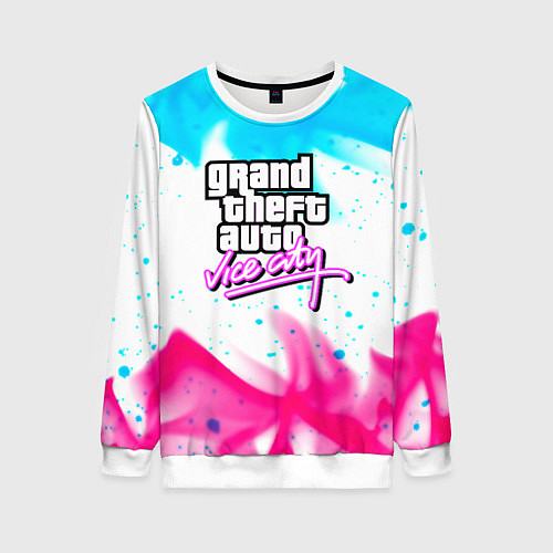 Женский свитшот GTA neon flame / 3D-Белый – фото 1