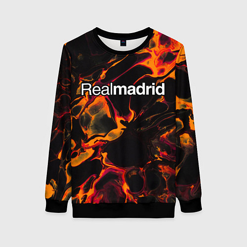Женский свитшот Real Madrid red lava / 3D-Черный – фото 1