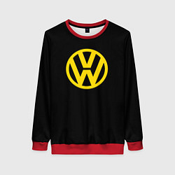 Свитшот женский Volkswagen logo yellow, цвет: 3D-красный