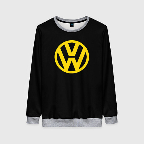 Женский свитшот Volkswagen logo yellow / 3D-Меланж – фото 1