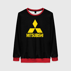 Свитшот женский Mitsubishi logo yelow, цвет: 3D-красный