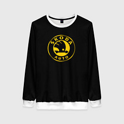 Свитшот женский Skoda yellow, цвет: 3D-белый