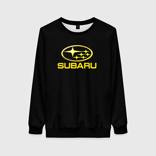 Женский свитшот Subaru logo yellow / 3D-Черный – фото 1