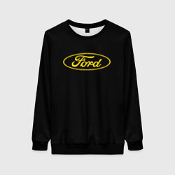 Свитшот женский Ford logo yellow, цвет: 3D-черный