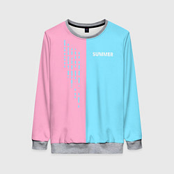 Свитшот женский Summer-pink and blue, цвет: 3D-меланж