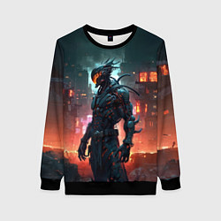 Женский свитшот Киборг с оранжевым забралом