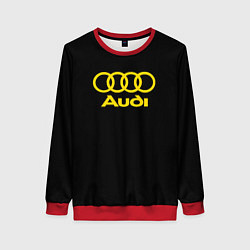 Свитшот женский Audi logo yellow, цвет: 3D-красный