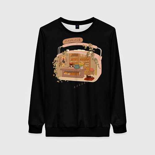 Женский свитшот Ведьмина служба доставки: Studio Ghibli / 3D-Черный – фото 1