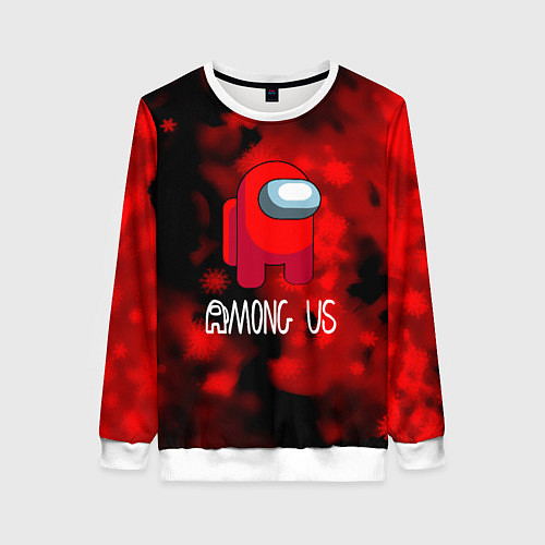 Женский свитшот Among us красный / 3D-Белый – фото 1
