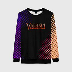 Свитшот женский Valheim logo pattern, цвет: 3D-черный