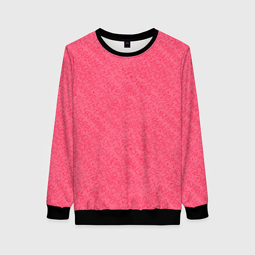 Женский свитшот Сочный розовый однотонный текстурированный / 3D-Черный – фото 1