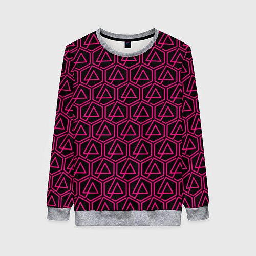 Женский свитшот Linkin park pink logo / 3D-Меланж – фото 1