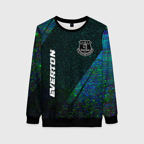 Женский свитшот Everton glitch blue / 3D-Черный – фото 1