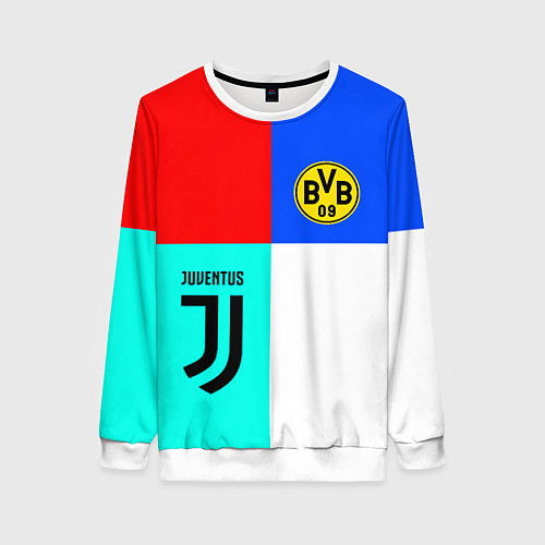 Женский свитшот Juventus x Borussia / 3D-Белый – фото 1