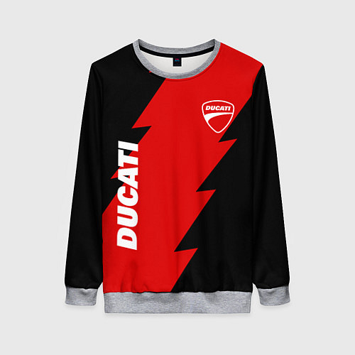 Женский свитшот Ducati - logo / 3D-Меланж – фото 1