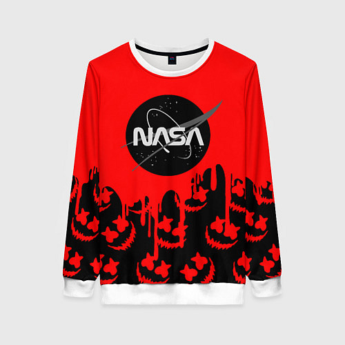 Женский свитшот Marshmello x Nasa red / 3D-Белый – фото 1