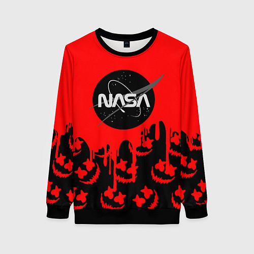 Женский свитшот Marshmello x Nasa red / 3D-Черный – фото 1