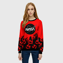 Свитшот женский Marshmello x Nasa red, цвет: 3D-черный — фото 2