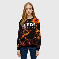 Свитшот женский Leeds United red lava, цвет: 3D-черный — фото 2