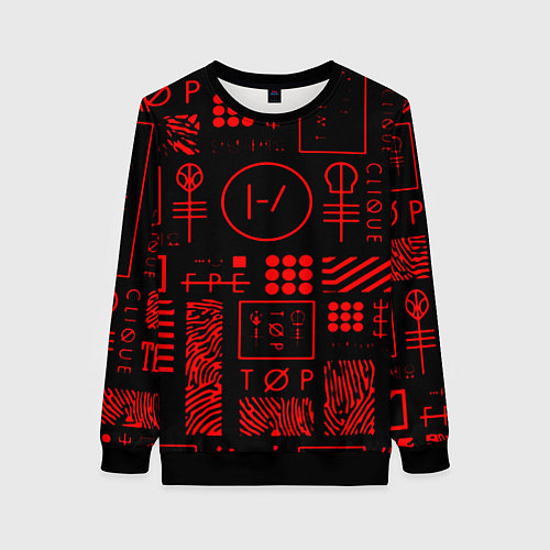 Женский свитшот Twenty one pilots pattern rock / 3D-Черный – фото 1