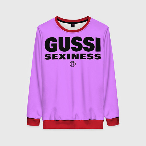 Женский свитшот Гусси сиреневый - сексуальность / 3D-Красный – фото 1