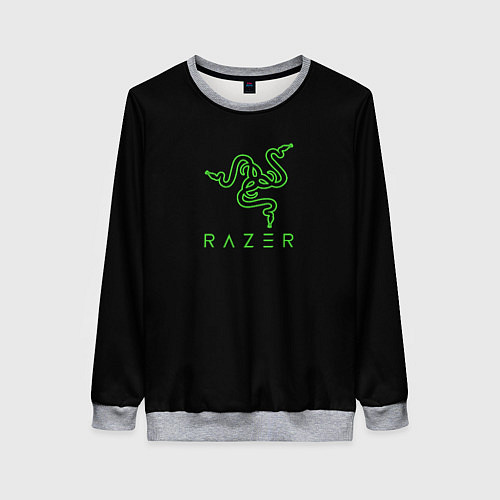 Женский свитшот Razer logo brend / 3D-Меланж – фото 1